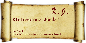 Kleinheincz Jenő névjegykártya
