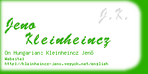 jeno kleinheincz business card